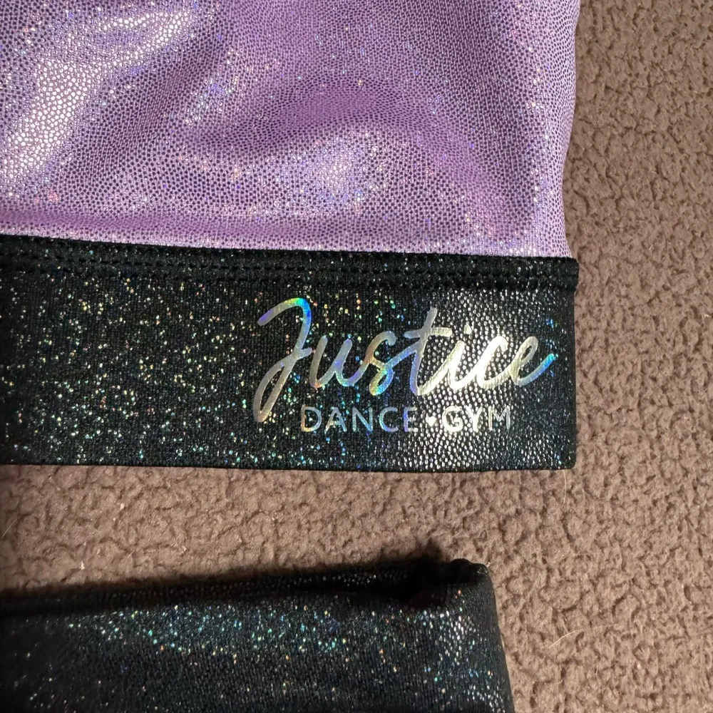 Justice Lilac, Silver & Black Sparkle Dance Set